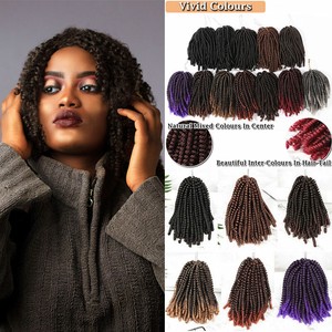 Ombre Short Spiral Kinky Braiding Hair Extension Spring Twist