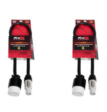 2 Power Cables 2 ft Powercon Gray to Edsion Female by Prox