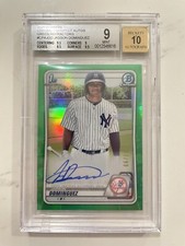 2020 Bowman Chrome 1st Jasson Dominguez Green Ref Auto        Lucky #77/99 BGS 9