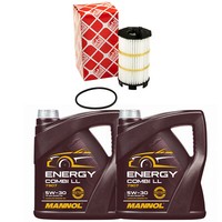 MotoröL Set Mannol 5W-30 API SN 8 Liter + ÖLfilter FüR Audi A8 4.2 FSI 371 PS