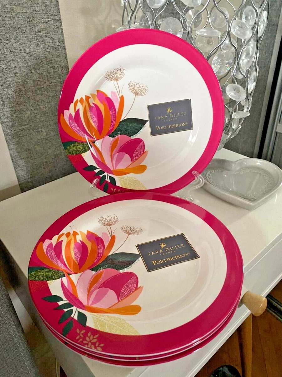 Sara Miller Portmeirion Peony Melamine Side Plate SET OF 4 RRP 29