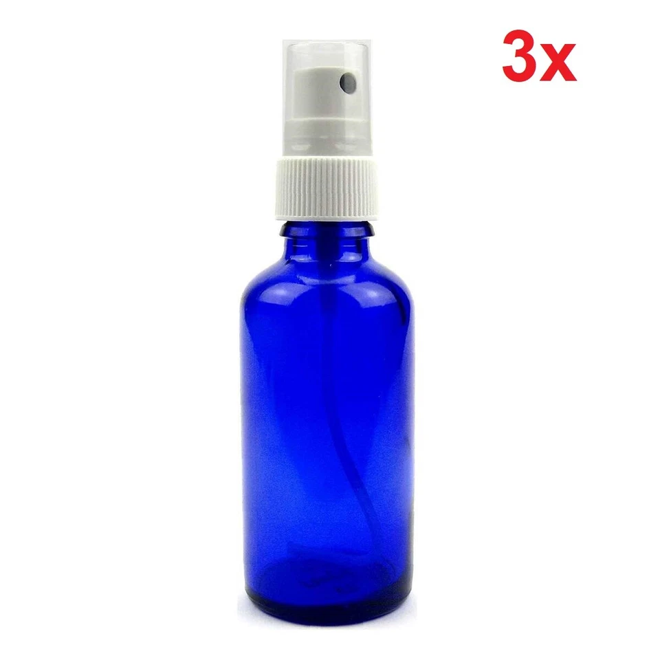 Sala Blauglasflasche DIN 18 Pumpzerstäuber Apothekerflasche 3 x 50 ml