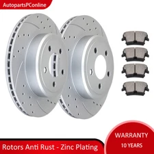 5.7L Rear Drilled Slotted Rotors Brake Pads Kit for Charger Challenger Chrysler