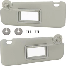 Left+Right Gray Driver Passenger Side Sun Visor w/Mirro For Chevy CRUZE 2017-18 