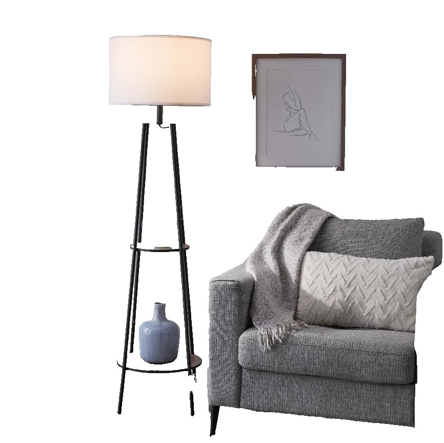 Современные антикварные деревянные напольные лампы середины века