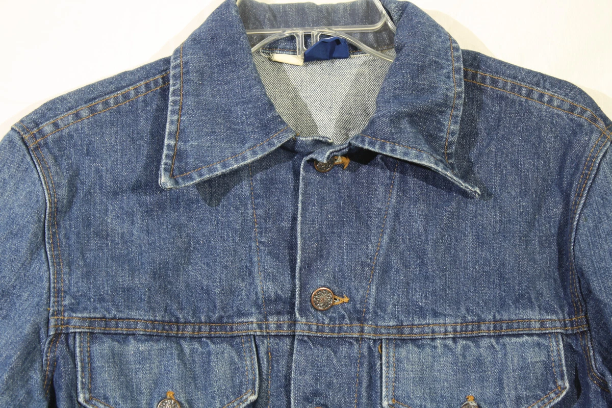 SEARS JEANS JOINT WOMENS DENIM JACKET, BUTTON UP, VINTAGE, SZ M 38-40, BLUE, (D1
