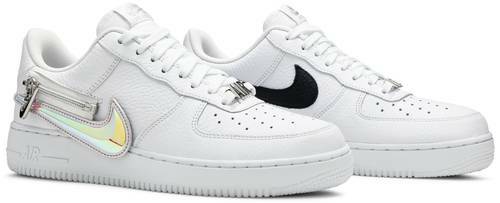 Size 10 - Nike Air Force 1 '07 Premium Premium Zip Swoosh - White for sale  online | eBay