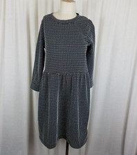 Ann Taylor Loft Black & White Polka Dotted Textured Button Back Dress Womens S