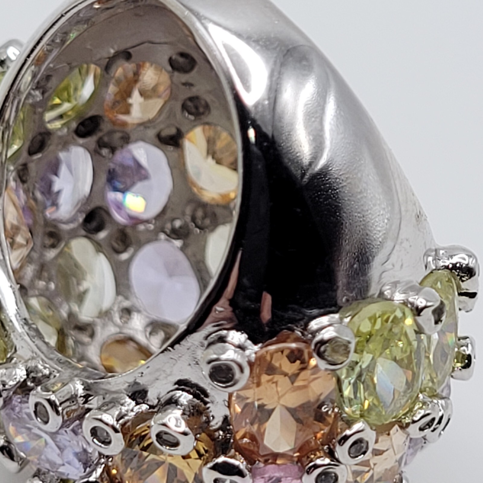 Runway Statement Dome Ring Multicolor Signed Size… - image 15