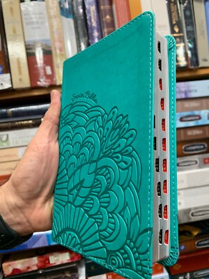 Biblia Compacta  REINA VALERA LETRA 8 PUNTOS Aqua, Símil Piel Con índice 