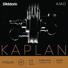 D'Addario Kaplan Amo Violin String Set, 4/4 Scale, Light Tension
