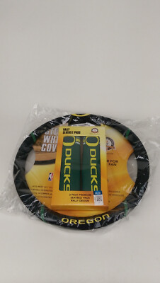 NCAA Steering Wheel Cover & Color Shoulder Seat Belt Pads Oregon Ducks