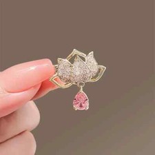 Exquisite Elegant Lotus Brooch High-end Feminine Gorgeous Corsage Summer Pin