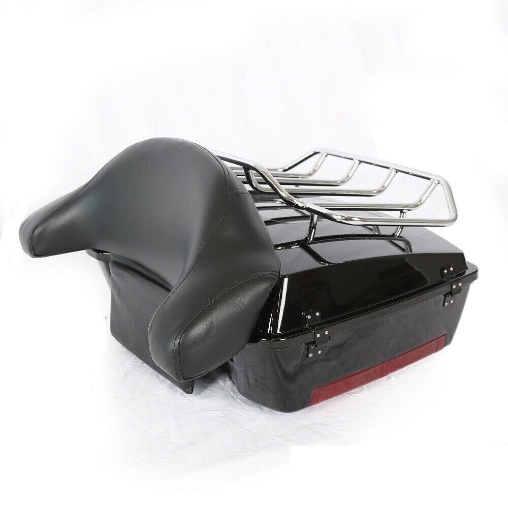 あ*)様 【激安スタート】 Harley-Davidsonツーリングバッグ　ハー Tour Trunk Pack Pak Vivid Black ABS Plastic Fits 97-2008 Harley