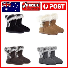 【EXTRA 8% OFF】UGG Boots Women Men Australian Sheepskin Wool Short Button Nonslip