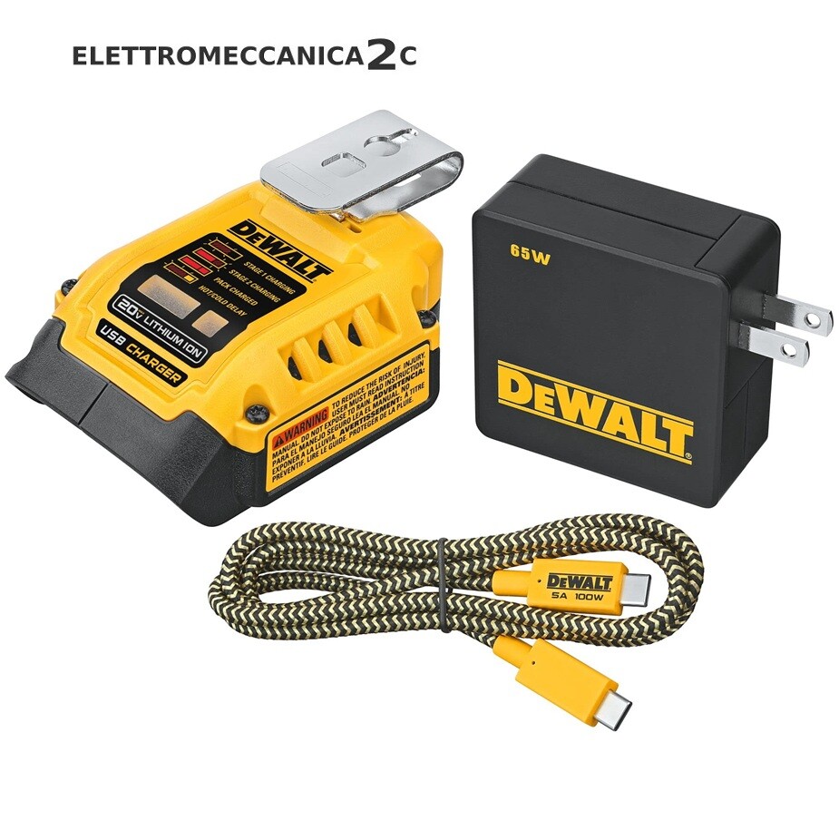 DEWALT DCB094K-QW adattatore caricabatteria usb 18v cavo usb tipo c 1mt