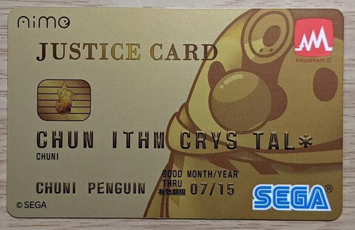 Sega AIME Card Amusement IC Chunithm Crystal pass arcade Sega AIME Card Amusement IC Chunithm Crystal pass arcade