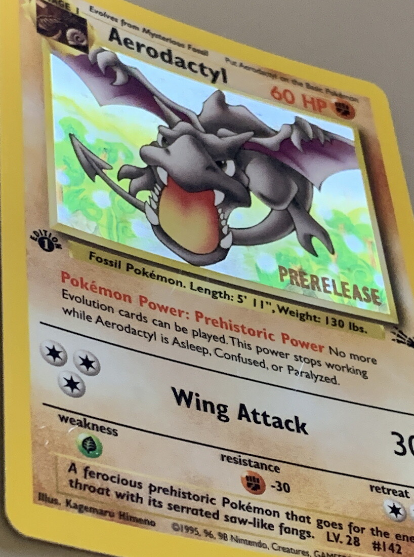 ポケモン - Aerodactyl プテラ 1ED 1st Edition 英語版 1/62 First Edition Rare Promo Aerodactyl PreRelease HOLO Fossil 1