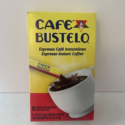 Cafe Bustelo Instant Coffee 6 Single Serve Packets. Cafe Instantaneo