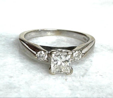 14K WHITE GOLD 0.5 CARAT DIAMOND ENGAGEMENT RING SIZE 5