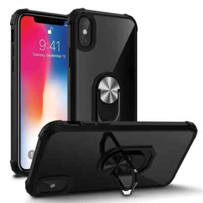 Für iPhone 6 6s 7 8 Plus durchsichtige stoßfeste robuste Silikonring Handyhülle