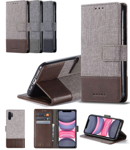 Funda tipo billetera abatible con soporte para teléfono para Samsung Galaxy J7 8 6 Note 10 M10 20 30 - Imagen 1 de 11