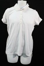 147X02 Champion H132 Powertrain Women's Polo Shirt MD White NWOT