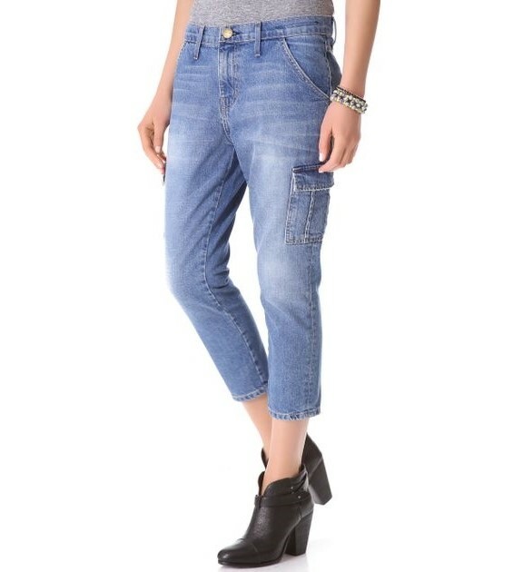 Current/Elliott Womens Cotton The Skinny Boyfriend Cargo Jeans