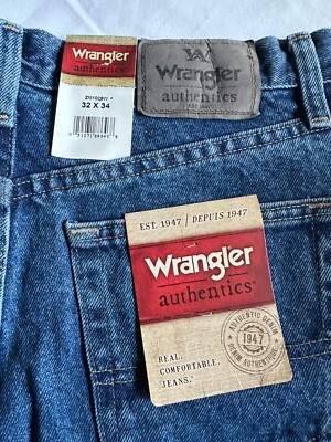 Wrangler Authentics Men’s 5-Pocket Regular Fit Medium Wash Denim Jeans  32x34