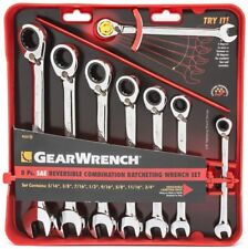 GEARWRENCH SAE 8 Pc Reversible Ratcheting Combination Wrench Set 9533N NEW