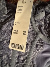 NEW Urban Outfitters Women's Brenna Lace Trim Bustier Mini Dress S Blue Grey $69