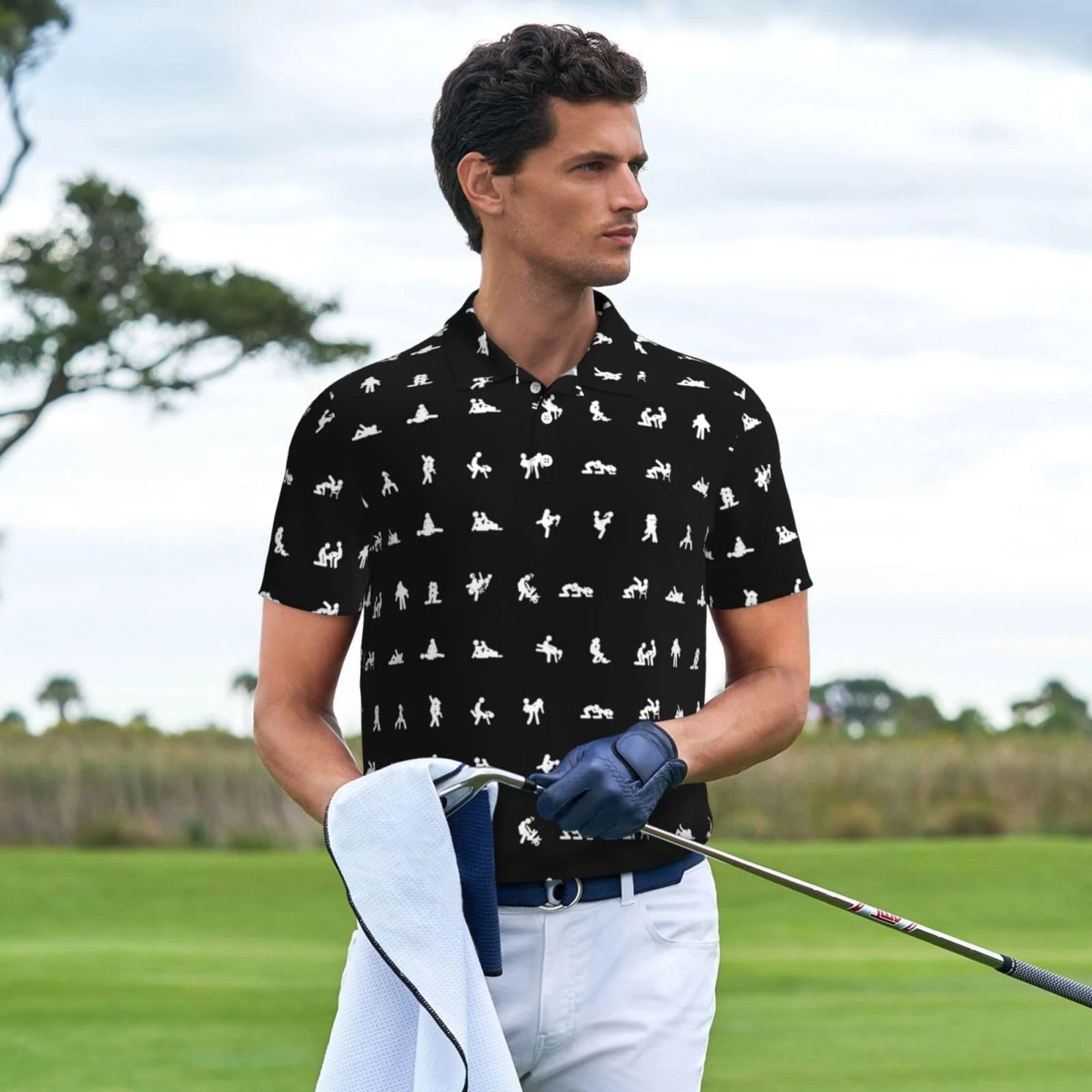 Men's Golf Polo Shirt Moisture-Wicking Short Sleeve