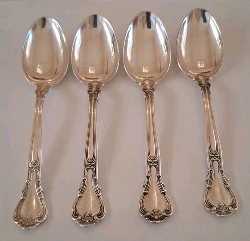 4 Chantilly By Gorham Sterling Silver Teaspoons Oval  5 3/4"   1 w /older mark