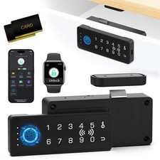 RFID Fingerprint Lock-Smart Cabinet Drawer Lock with Key Cards, Digital Elect...