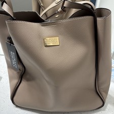 Badgley Mischka Large Beige Purse Tote Bag