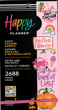 Happy Planner DATES & HOLIDAYS Sticker Book - 30 Pages - 2688 Pieces -NEW