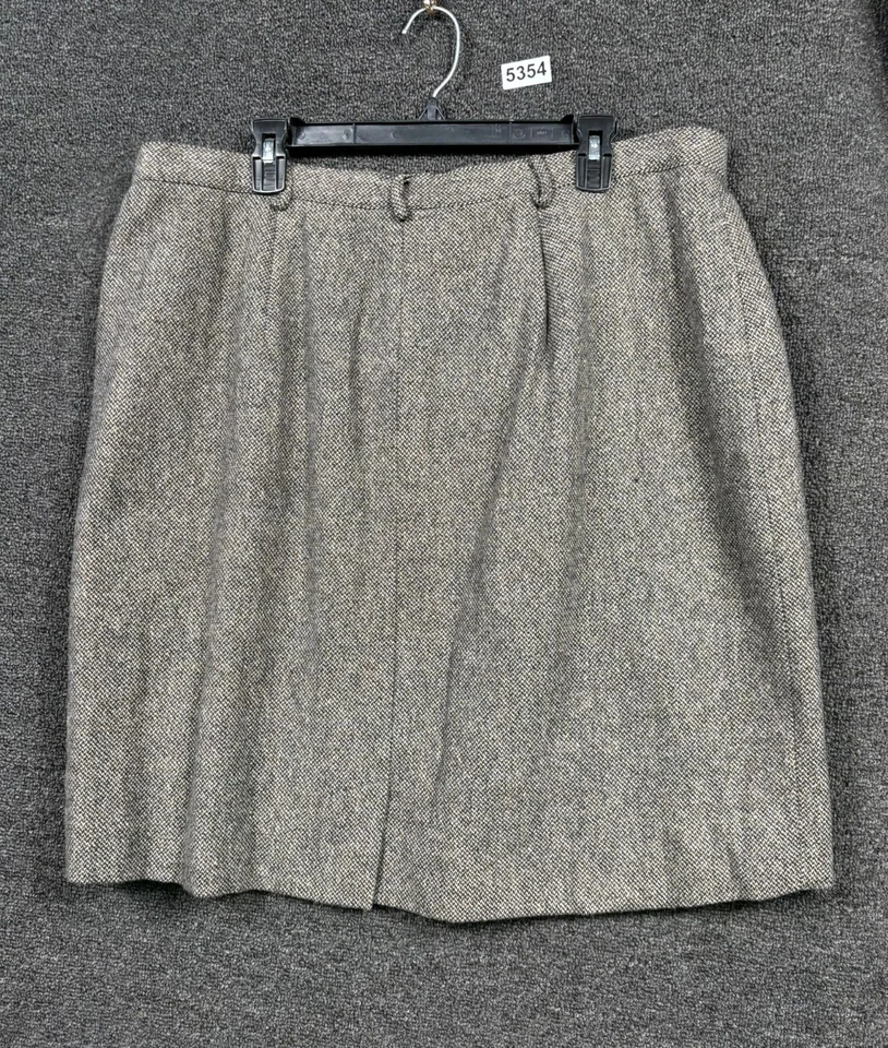 Falda Lauren Ralph Lauren 100% Lana Mujer Talla 20W Espiga Informal Oficina  Foto 2 de 4