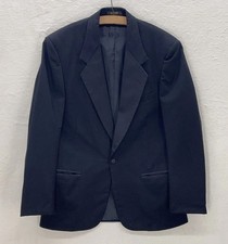 VTG Pierre Cardin Tuxedo Suit/Jacket 40 R S Black Satin Lapels 1 Button USA