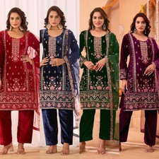 Pakistani Salwar Kameez Readymade Velvet Winter Wear Suit Kurta Pant Dupatta Set