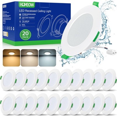 LED Einbauspots Set 20 Stück 7W 230V  Weiß Warm Neutral Kalt
