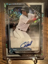 2024 Bowman Chrome Carlos Sanchez #CPA-CS Speckle Refractor Auto /299 Marlins