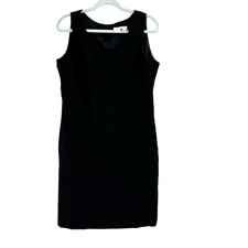 Coldwater Creek Black Sleeveless Linen Dress Women's 10 LBD Little Black Dress