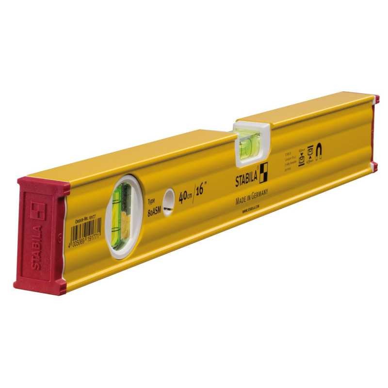 Niveau à bulle STABILA Type 80 ASM de 120cm avec aimants pour maçonnerie
