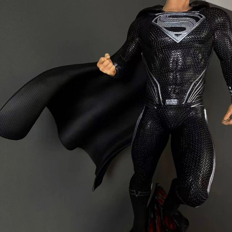 DC Liga de la Justicia 1/4 Negro Superman Estatua Gk Resina Figura Base Iluminada Regalo Foto 4 de 4