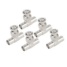 5 x CCTV T Shape BNC 1 Male to 2 Female Jack RF Coax Connector
