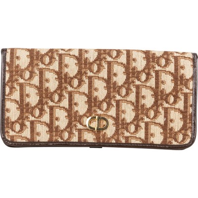 Christian Dior Monogram Trotter Canvas CD Flap Wallet Portemonnaie Geldbörse