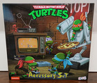 NECA Ninja Turtles TMNT Cartoon Accessory Set Opened 90% Complete!!!