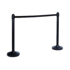 American Metalcraft Black Matte Post & Base Barrier System w/Black