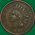 1901 Indian Head Cent Choice Extremely Fine XF+ Coin #42825