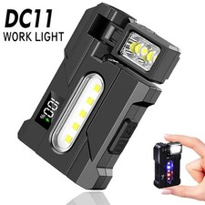 Mini Rechargeable Flashlight Magnetic Clip Rotating Work Light EDC Outdoor